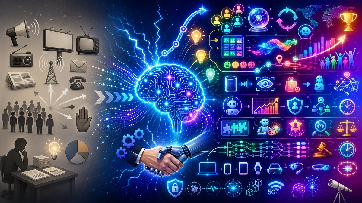 Illustration for how AI will change the future of marketing