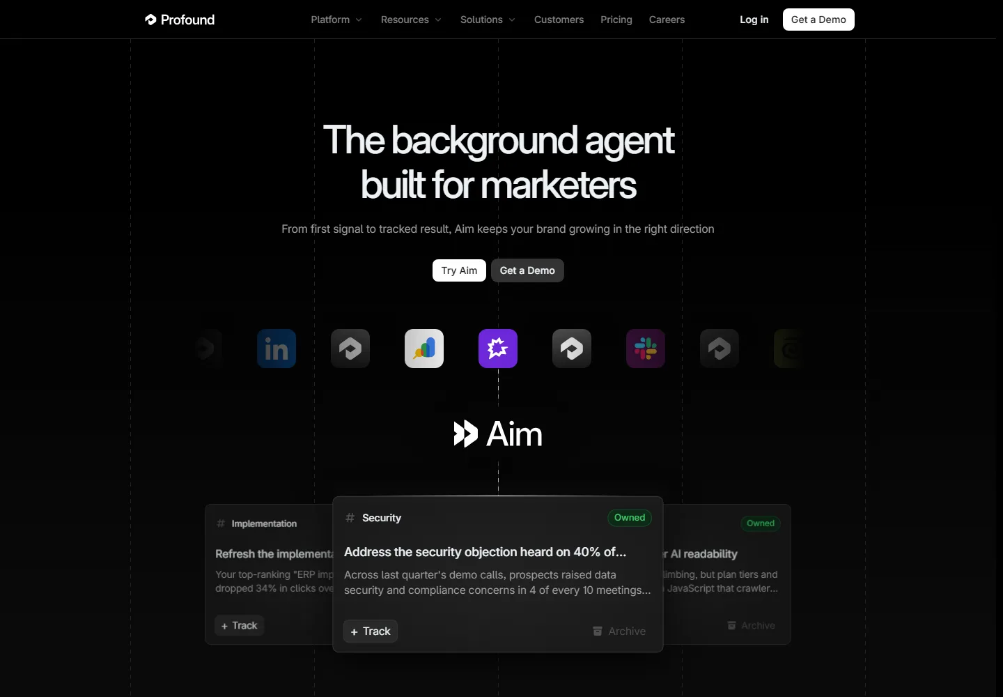 Profound product page describing what the software does