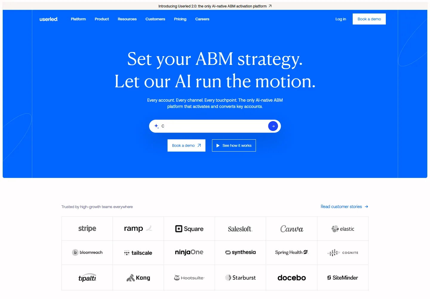 Userled homepage as it appeared when we captured it