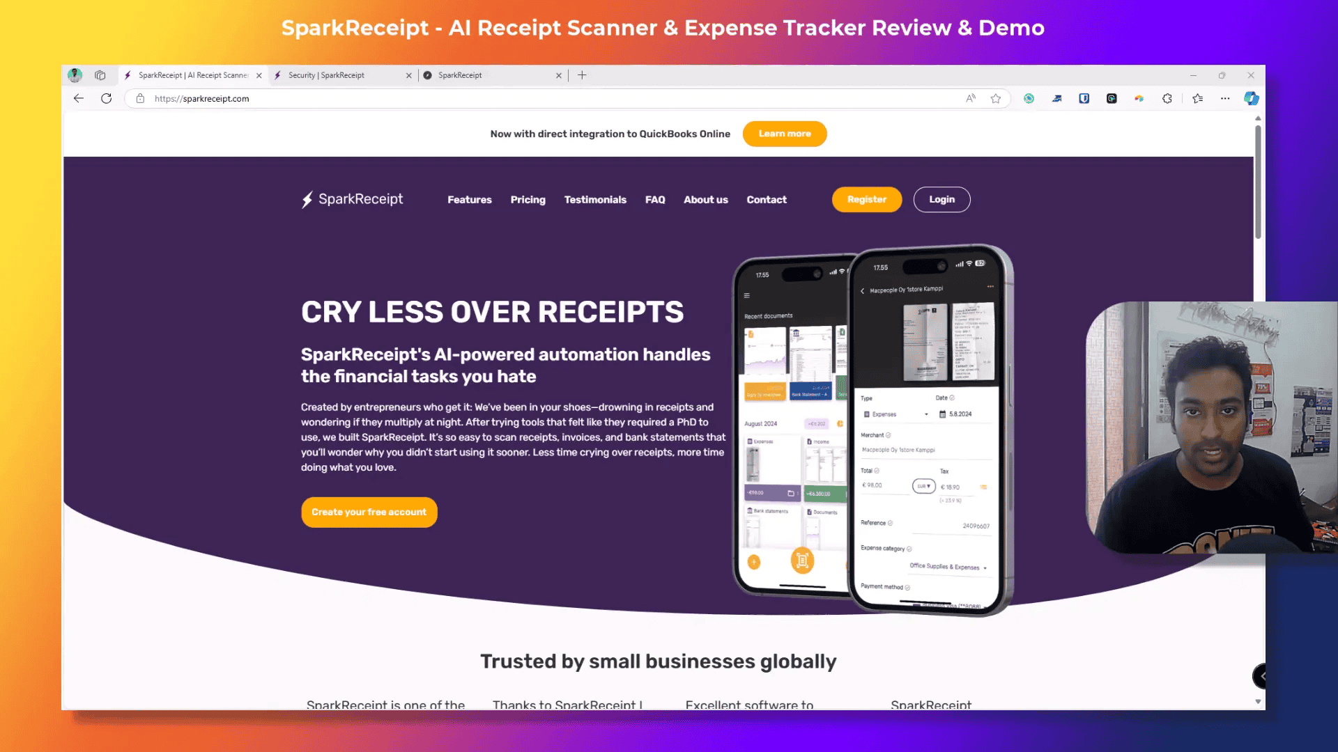 Overview of SparkReceipt features